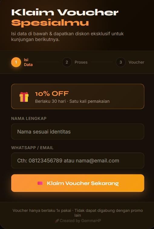 Tampilan Customer Generator Voucher evoucher.online